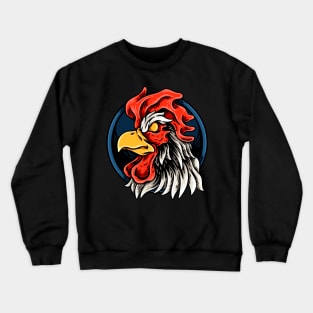 Rooster Head Illustration Crewneck Sweatshirt